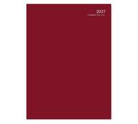 Mantraraj 2027 Diary A5 2 Pages A Day Diary Hardback Year Planner Office Desk Diary (Red)
