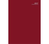 MANTRARAJ 2027 Diary A5 2 Pages Per Day Diary Year Planner Office Desk Diary in Red MANTRARAJ Red