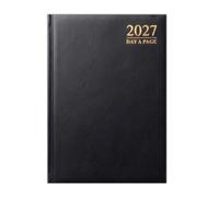 MantraRaj 2027 Diary A5 DAP Hardback Day To Page Classic Diary Black | With Half Saturday And Sunday Page Diaries Organiser 2027 For Student Teacher Home Office Business