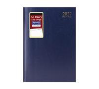 Mantraraj 2027 Diary A5 Day A Page Hardback Casebound Cover Desk Diary Organiser Planner Blue