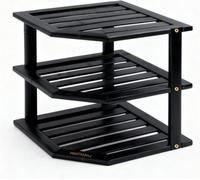 Mantraraj 3 Tier Bamboo Corner Shelf Rack Unit Kitchen Storage Organiser Worktop Tidy Kitchen Plate Rack Stand Black
