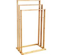 Mantraraj 3 Tier Free Standing Bamboo Towel Holder Clothes Holder Drying Storage Rail Rack Stand For Home & Bathroom