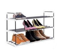 MANTRARAJ 3 Tier Heavy Duty Metal Shoe Quick Assembly Shoe Rack Shoe Storage Cabinet Holds Upto 12-15 Pairs - Shoe Rack - Grey - Metal