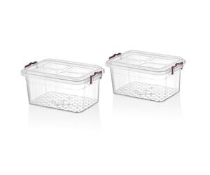 MantraRaj 30L Clear Plastic Storage Boxes Container With Lids Pack of 3 Handles Stackable Bins 30 Litre Transparent Storage Containers Organiser Use For Office Home Kitchen Any Goods Multi-Purpose