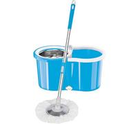 Mantraraj 360 Rotating Spin Floor Mop & Bucket Set With 2 Microfibre Mop Heads And Telescopic Easy Press Handle Blue