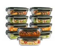 MantraRaj 380ml Meal Prep Glass Containers with Lids (10 Pack) - Airtight & BPA-Free - Microwave, Freezer & Dishwasher Safe - for Lunch, Pantry Organizers Storage, Lunch Boxes Takeaway Containers