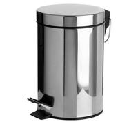 Mantraraj 3L Round Stainless Steel Step Pedal Bin With Metal Lid Waste Rubbish Bin Dustbin With Removable Inner Bucket