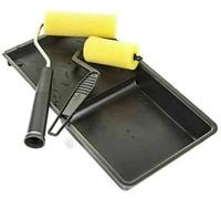 Mantraraj 3pc Mini Paint Roller Set Foam Paint Roller Set Gloss Emulsion Decorating Decorator Tray Sponge for Walls, Door, Frames