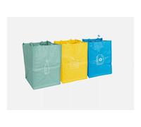 MantraRaj 3Pcs Colour Recycle Bags Set of 3 Recycling Bin Bags Heavy Duty Reusable Pack With Strong Handles Colour Coded Bins