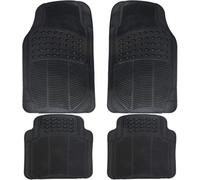 Mantraraj 4 Piece Rubber Car Mats Set Front And Rear Universal Non Slip Car Floor Mats Waterproof Heavy Duty All Weather Car Mats