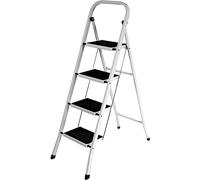 MantraRaj 4 Step Ladder Folding Step Stool Multi-Use for Household, Kitchen, Office Heavy Duty Handgrip Anti Slip Pedal Sturdy Lightweight Folding Step Ladder Easy to Store Stepladder (4 Step - White)