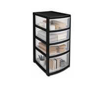 Mantraraj 4-Tier Mini Tower Storage Drawers Clear Plastic Boxes Space-Saving Organiser