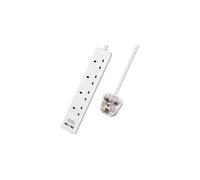 MantraRaj 4-Way USB Extension Lead, Surge Protected 4-Socket Power Strip with 2 USB Ports, 2m UK Cord