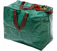 MANTRARAJ 46cm Large Gift Wrap Xmas Christmas Decoration Storage Bag Heavy Duty Zip Bag With Carry Handles in Green MANTRARAJ Green L