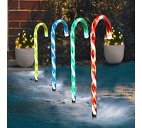 MANTRARAJ 4Pcs LED Candy Canes Christmas Outdoor Decoration Pathway Garden Light MANTRARAJ Multicolor