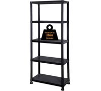 Mantraraj 5-Tier Heavy Duty Black Plastic Storage Shelving Unit Garage Storage Shelves Racking Shelving Unit