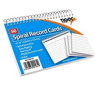 MantraRaj 50 X Spiral Record Revision Feint Ruled Index Spiral Study Cards 6 x 4 Note Pad