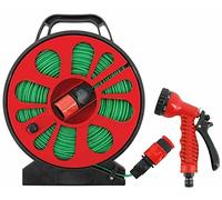 MantraRaj 50ft Flat Expandable Garden Hose Pipe Reel with Hosepipe 7 in 1 Spray Nozzle Gun Nozzle Outdoor Watering 15m Outdoor Mini Hose Gun with Adjustable for Watering Garden Pots Balconies