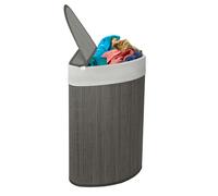 MANTRARAJ 58L Bamboo Laundry Basket Triangle Foldable Storage Hamper With Removable Cover and Lid (Grey) - Grey - 1