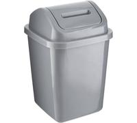 MANTRARAJ 5L Bathroom Bin Swing Top Dust Bin Plastic Waste Paper Basket in Grey MANTRARAJ Grey