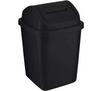 MantraRaj 5L Bathroom Bin Swing Top Dust Bin Plastic Waste Paper Basket Rubbish Trash Can Square Small Swing Top Desktop Kitchen Bathroom Garbage Office Dustbin 5 Litre (Black)