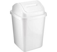 MantraRaj 5L Bathroom Bin Swing Top Dust Bin Plastic Waste Paper Basket Rubbish Trash Can Square Small Swing Top Desktop Kitchen Bathroom Garbage Office Dustbin 5 Litre (White)