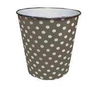 MantraRaj 7.7 Litre Plastic Waste Paper Basket Bin Floral Round Trash Can Lightweight Recycling Rubbish Bin for Kitchen, Bedroom, Bathroom, Open-Top Outdoor Garbage Container Dustbin (White Dot)