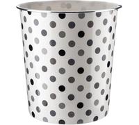 MANTRARAJ 7.7L Plastic Waste Paper Basket Bin Round Trash Can Pack of 2 Recycling Rubbish Bin (Blue Dot) in White MANTRARAJ White