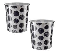 Mantraraj 7.7Litre Plastic Waste Paper Basket Bin Pack Of 2 Round Open-Top Waste Basket Trash Can(Black)