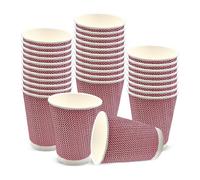 MANTRARAJ 8oz Disposable Coffee Paper Cups VIP Designed 3-PLY Coffee Cups in Red | Size: 100 Pieces MANTRARAJ Red 100 Pieces
