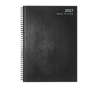 MantraRaj A5 2027 Spiral Bound Week To View Diary with Hardback Cover Black | Weekly Planner for Students, Teachers, Home, and Office Selection WTV Organizer Academic Organiser A5 Diaries