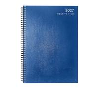 MantraRaj A5 2027 Spiral Bound Week To View Diary with Hardback Cover Blue | Weekly Planner for Students, Teachers, Home, and Office Selection WTV Organizer Academic Organiser A5 Diaries