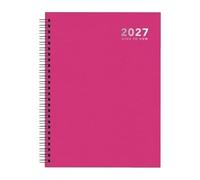 MantraRaj A5 2027 Spiral Bound Week To View Diary with Hardback Cover | Weekly Planner for Students, Teachers, Home, and Office Selection WTV Organizer Academic Organiser A5 Diaries (Pink)