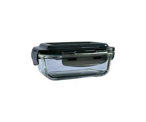 MantraRaj Airtight Glass Food Storage Container BPA-Free & Leak Proof Silicone Seal Plastic Lids Glass Meal Prep Takeaway Lunch Boxes Microwave, Oven, Freeze & Dishwasher Safe Reusable (1 Pc 380ml)