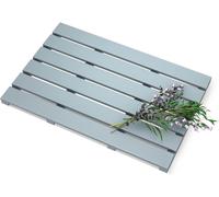 MANTRARAJ Bamboo Bathroom Bath Mat 60x35cm Non-Slip Feet Ideal for Indoor & Outdoor Use Bathroom Duckboard - 1 - Grey - Bamboo