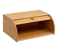 MANTRARAJ Bamboo Bread Bin Storage Counter Top Roll Top Bread Box Space Saving Roll-Top Breadbin for Countertop Store - Bamboo - Brown - Bread Bin