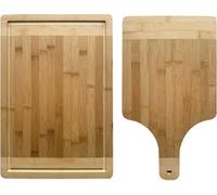 Bamboo Chopping Board and Paddle Pizza Board Large - Brown
