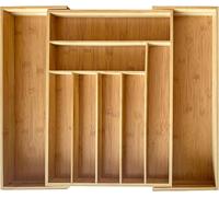 MantraRaj Premium Bamboo Drawer Organiser 58x43cm 7 to 9 Compartments Expandable Cutlery Tray Kitchen Drawer Dividers | Cutlery Drawer Organiser | Cutlery Holder | Utensil Drawer