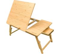 MantraRaj Bamboo Laptop Desk Adjustable Height with Drawer Ideal for Bed, Sofa or Floor Lapdesk Study Table Bed Desk