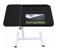 Mantraraj Black 2 In 1 Adjustable Height Office Desk Table With Moveable Top Section & Wheels Portable