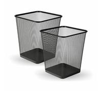 MantraRaj Black Square Metal Mesh Trash Can Waste Basket Garbage Can Waste Bin for Bathrooms, Kitchens, Home Offices, Living Room, Indoor Garbage Mesh Bin (1)