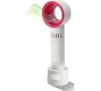MantraRaj 360° Bladeless Fan Hand Held Desktop Mini Portable USB Rechargeable Cooler Fan Quick Cool White And Red Perfect For Home, Work, Or On The Go