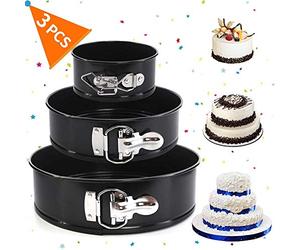 Mantraraj Cake Tin Set Nonstick and Leakproof 3 Pieces Cake Pan/Springform Cake Tin/Cheesecake 3 Tier Wedding Cake Pan Set with Removable Bottom
