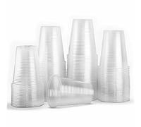 MantraRaj Clear Plastic Cups 7oz Disposable Plastic Drinking Cups Plastic Party Cups for Dessert & Cold Drinks Glasses, Wedding, Cocktails, Christmas Plastic Glasses for Beer, Water & Juice (500)