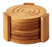 MantraRaj Drink Coasters Set Of 6 With Holder Handmade Wooden Coasters For Coffee, Tea, Mugs, Cups, Wine Glasses Housewarming Gift Heat & Water Resistant Mat