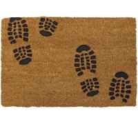 MantraRaj Eco-Friendly Rubber Embossed PVC Backed Coir Entrance Door Mat Footprints Design Doormats Non Slip Doormat Outdoor And Indoor Uses Main Door Bedroom Shops Offices Gyms Decor 40x60cm