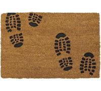 MantraRaj Eco-Friendly Rubber Embossed PVC Backed Coir Entrance Door Mat Footprints Design Doormats Non Slip Doormat Outdoor And Indoor Uses Main Door Bedroom Shops Offices Gyms Decor 40x60cm