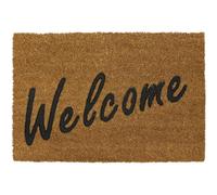 MANTRARAJ Eco-Friendly Rubber Embossed PVC Backed Coir Entrance Door Mat Welcome Design in Brown | Size: 40 cm x 60 cm MANTRARAJ Brown 40 cm x 60 cm