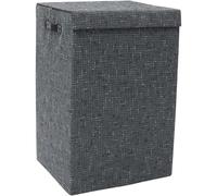 MANTRARAJ Foldable Laundry Clothes Hamper With Lid 85 Liter Laundry Hamper in Dark Grey MANTRARAJ Dark Grey