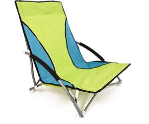 Mantraraj Folding Camping Chair With Padded Armrest Outdoor Low Beach Chair Lightweight, Portable Garden Chair Green